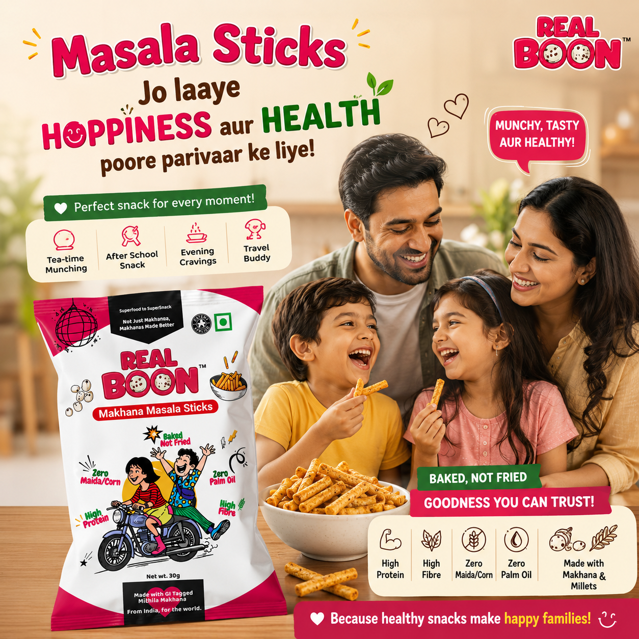 Makhana Millet Sticks - Masala (with Peri Peri)