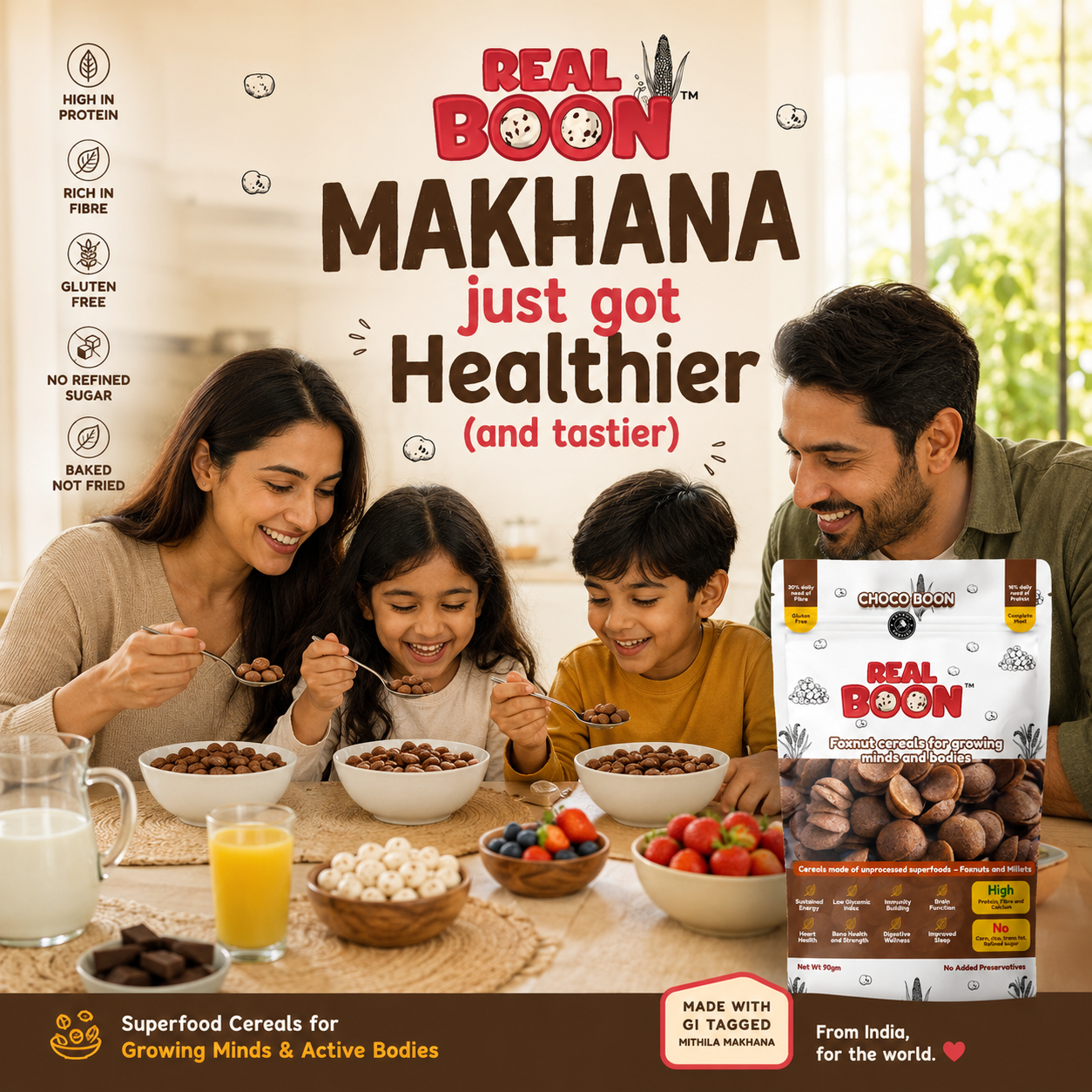 Real Boon - Makhana Millet Choco Cereal